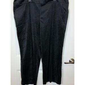 Just My Size by Hanes Black Velvet Pull On Pants Plus Size 3X Straight Leg Seam